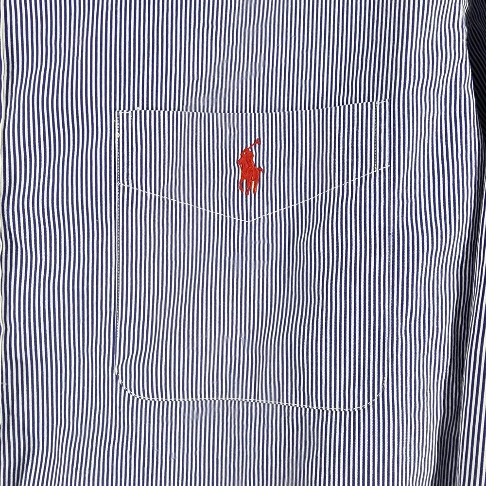 Polo Ralph Lauren‎ Shirt Mens XXL Purple Stripe Custom Button Down Red Pony Logo